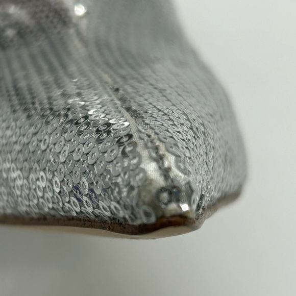 Michael Kors Luna Sequin Boots Silver Pointed Toe Slouchy Heels Women’s 8M NIB - Picture 13 of 15